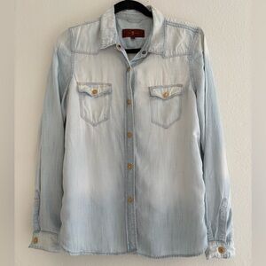 7 For All Mankind Light Wash Button Down Shirt